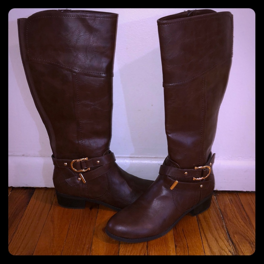 Brown riding boots
